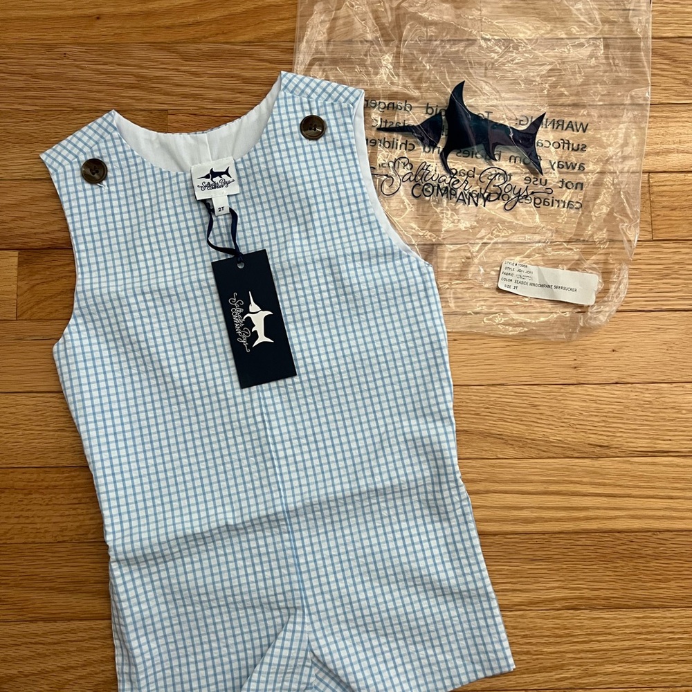 Saltwater Boys Seaside Windowpane Seersucker Jon Jon